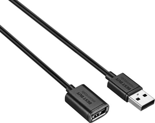 Best Buy essentials™ 12' USB 2.0 A-Male to A-Female Extension Cable - Black GLOBAL SHIPPING