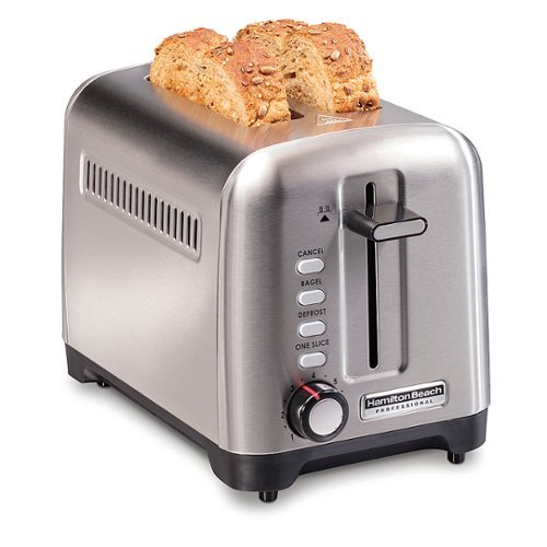 Hamilton Beach - Professional Sure-Toast 2 Slice Wide-Slot Toaster - STAINLESS STEEL