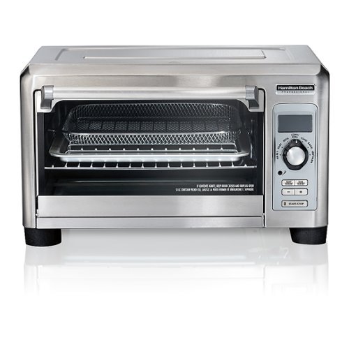 Hamilton Beach - Professional Sure-Crisp 1 Cu. Ft. Digital Air Fryer Toaster Oven with Temperature Probe - STAINLESS STEEL-Front_Standard 