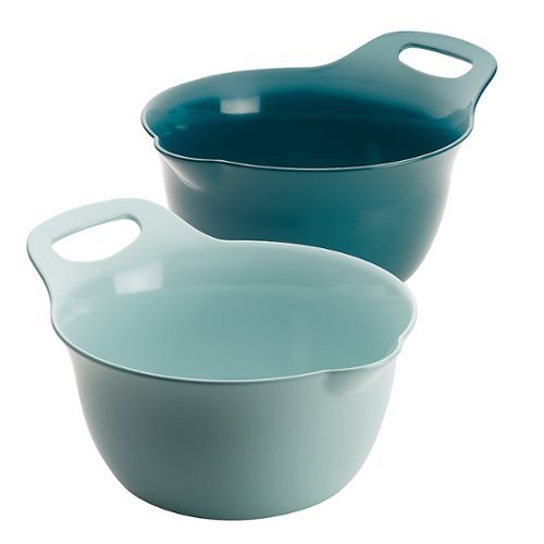 Rachael Ray - Tools and Gadgets 2-Piece Nesting Mixing Bowl Set - Light Blue and Teal
