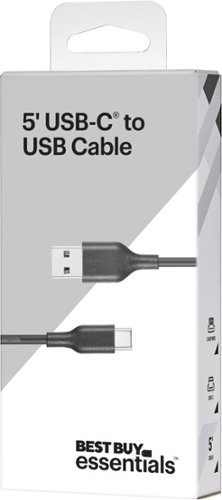 Best Buy essentials™ 5' USB-A to USB-C Charge-and-Sync Cable - Black WHERE TO BUY