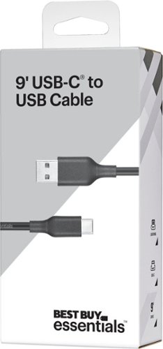Best Buy essentials™ 9' USB-A to USB-C Charge-and-Sync Cable - Black WHERE TO BUY