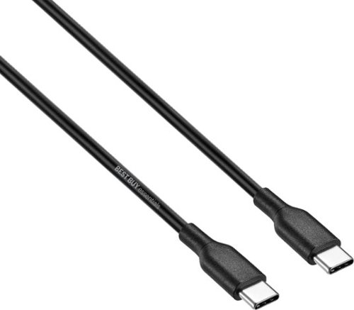 Best Buy essentials™ 3' USB-C to USB-C Charge-and-Sync Cable - Black GLOBAL SHIPPING