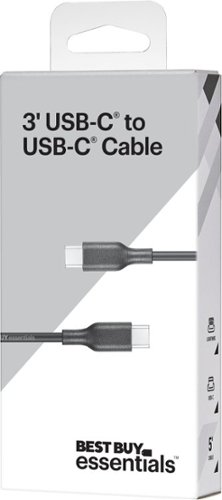 Best Buy essentials™ 3' USB-C to USB-C Charge-and-Sync Cable - Black WHERE TO BUY