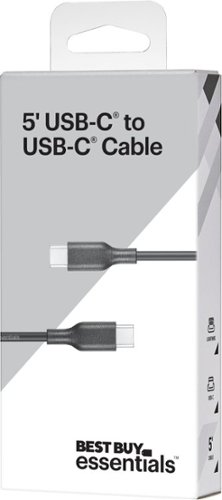 Best Buy essentials™ 5' USB-C to USB-C Charge-and-Sync Cable - Black WHERE TO BUY