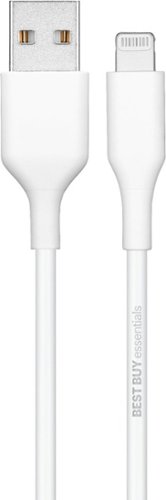 Best Buy essentials™ 3' USB-A to Lightning Charge-and-Sync Cable - White WORLDWIDE DELIVERY