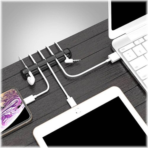 SaharaCase USB Cable Holder Organizer (4-Pack) - Black GLOBAL SHIPPING
