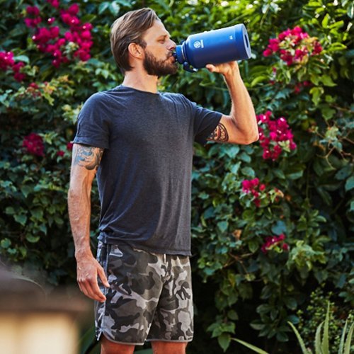 Takeya Actives 64-oz. Wide Handle Water Bottle with Spout Lid - Onyx GLOBAL SHIPPING