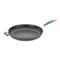 Rachael Ray - Cucina 14-Inch Skillet with Helper Handle - Gray with Blue Handles-Angle_Standard