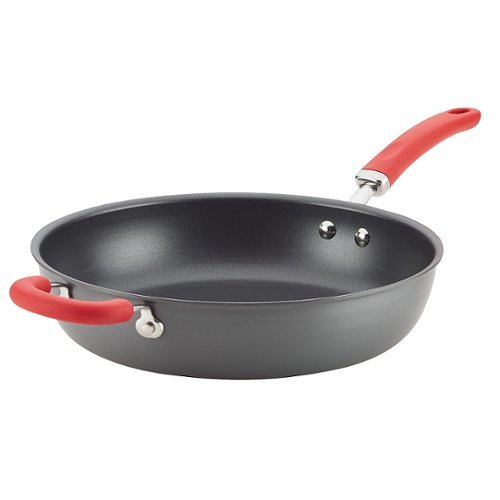 Rachael Ray - Create Delicious 12.5-Inch Frying Pan - Gray with Red Handle