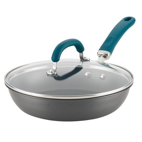 Rachael Ray - Create Delicious 10.25-Inch Frying Pan - Gray With Teal Handles