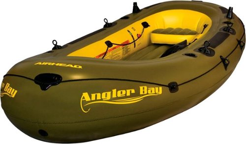 Airhead - ANGLER BAY 6-Person Inflatable Boat - Green-Front_Standard 