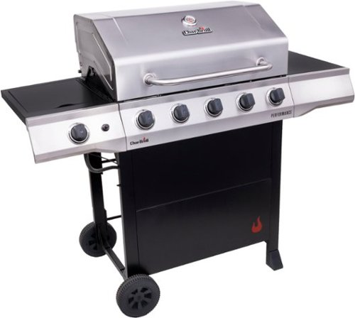 Char-Broil - Performance Series 5-Burner Gas Grill with Cabinet - Stainless Steel and Black
