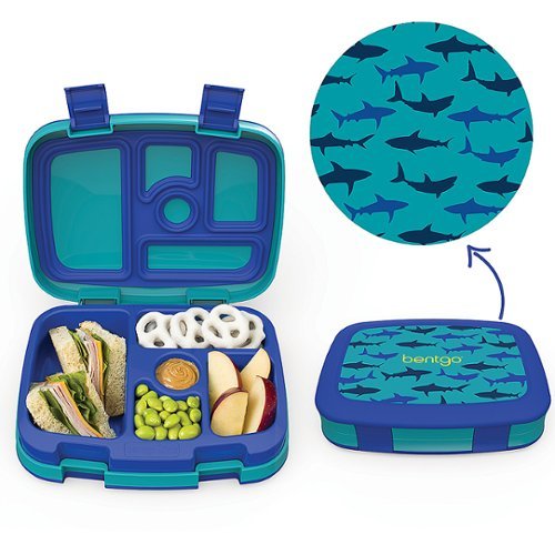 Bentgo - Kids Prints Shark Lunch Box - Blue/Teal