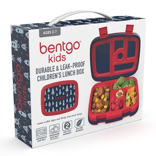 Bentgo - Fiambrera con diseño de cohete para niños - Rojo/Azul marino