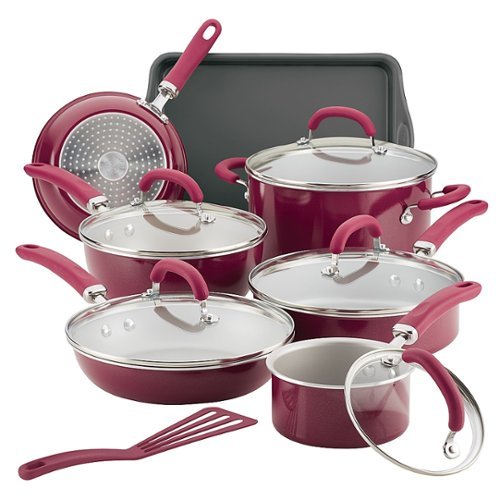 Rachael Ray - Create Delicious 13-Piece Cookware Set - Burgundy Shimmer