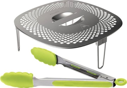 Snack Master Accessory Kit with Snack Cover and Silicone Tongs for Philips Airfryer XXL models - Silver And Green