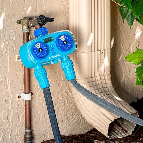 Aqua Joe AJ-ET2Z Electronic Water Timer - Light Blue GLOBAL SHIPPING
