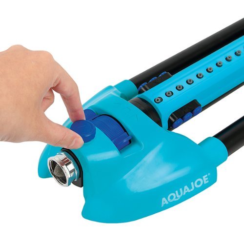 Aqua Joe AJ-OMS20-BRS Indestructible Metal Base Oscillating Sprinkler | Customizable Coverage | 4973 sq ft Max Coverage - Blue HOW TO BUY