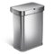 simplehuman - 58 Liter Rectangular Sensor Can with Voice and Motion Control - Brushed Stainless Steel-Angle_Standard