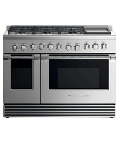 Fisher & Paykel - 7.7 Cu. Ft. Freestanding Double Oven Convection Gas Range - Stainless steel
