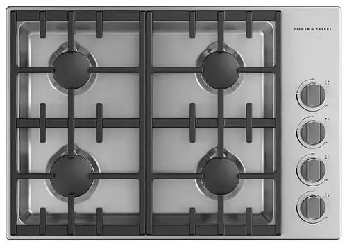 Front. Fisher & Paykel - 30 In Professional Drop-In LP Gas Cooktop - Stainless Steel.