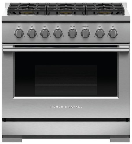 Fisher & Paykel - Professional 36 inch 6 Burner Gas Range - Stainless steel
