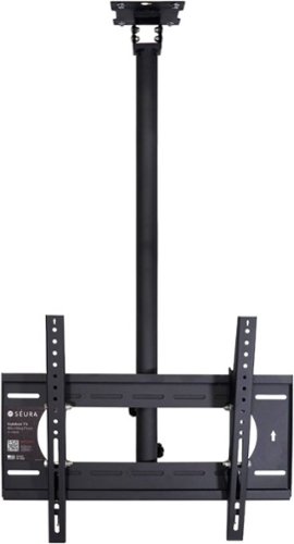 Seura - Outdoor Ceiling Wall Mount for most 42" - 86" Outdoor TVs, extends 36.5"- 65" - Black