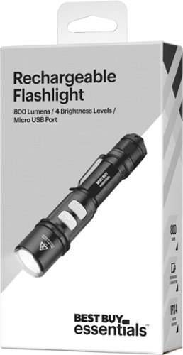 Best Buy essentials™ 800-Lumen Rechargeable LED Flashlight - Black GLOBAL SHIPPING