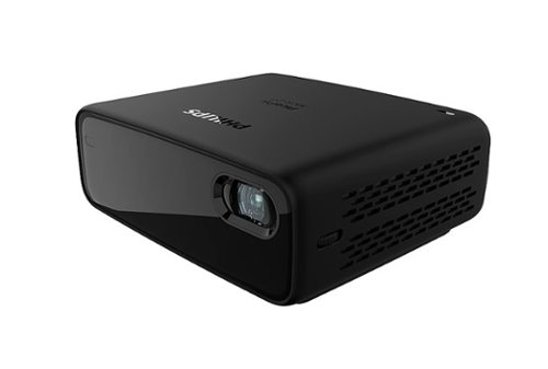 Philips - PicoPix Micro 2TV, Pico Projector, Android TV, LED DLP, 5h Battery Life, HDMI, USB-C - Black
