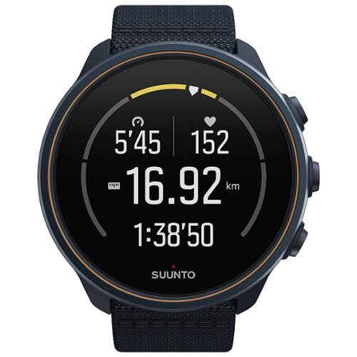 SUUNTO - 9 Baro Titanium Outdoor/Sports Adventure Tracking Connected Watch with GPS and Heart Rate - Blue Titanium