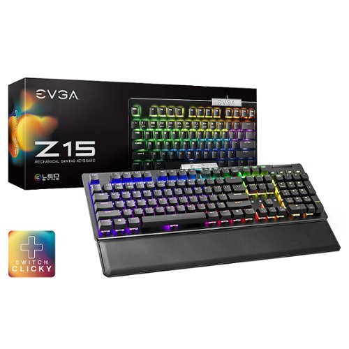 EVGA - Z15 Full-size Wired Mechanical Gaming Keyboard with hot-swappable linear or clicky switches and RBG backlighting