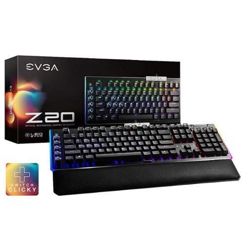 EVGA - Z20 RGB  Full-size Wired Mechanical Gaming with Optical mechanic switches Keyboard (Clicky)