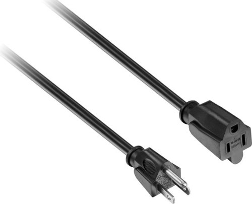 Best Buy essentials™ 6’ 16 AWG Indoor/Outdoor Extension Power Cord - Black GLOBAL SHIPPING