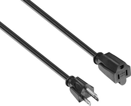 Best Buy essentials™ 12’ 16 AWG Indoor/Outdoor Extension Power Cord - Black GLOBAL SHIPPING