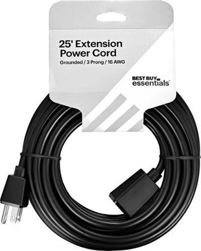 Best Buy essentials™ 25' Extension Power Cord - Black WHERE TO BUY