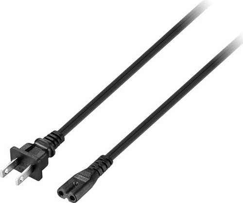 Best Buy essentials™ - 6' 2-Slot Non-Polarized Power Cord - Black