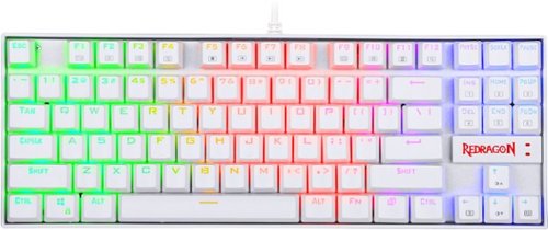REDRAGON - K552W-RGB Kumara 60% Wired TKL Gaming Mechanical Blue Switch Keyboard with RGB Backlighting - White