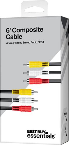 Best Buy essentials™ 6' Composite A/V Cable - Black WHERE TO BUY