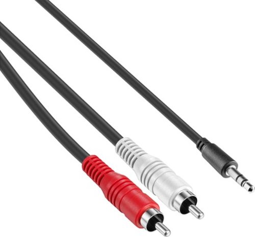 Best Buy essentials™ 6' 3.5 mm to Stereo Audio RCA Cable - Black GLOBAL SHIPPING