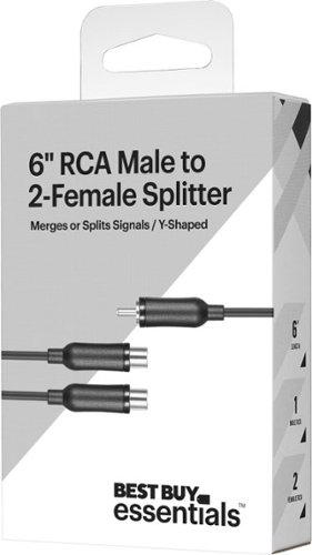 Best Buy essentials™ 6 2-Way 1-Male to 2-Female RCA Splitter - Black WHERE TO BUY