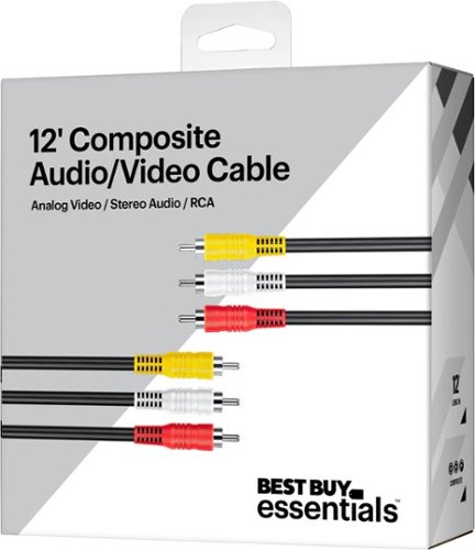 Best Buy essentials™ 12' Composite A/V Cable - Black WHERE TO BUY