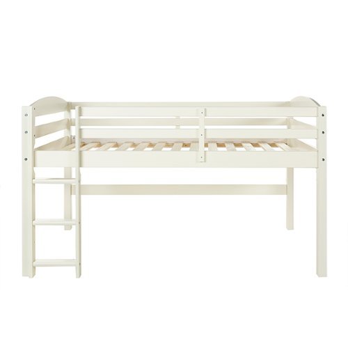 Walker Edison - Solid Wood Low Loft Twin Bed - White