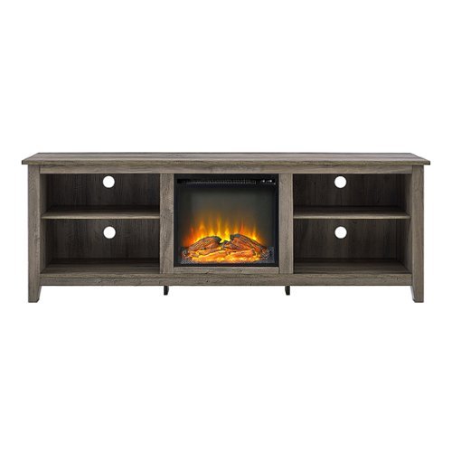 Walker Edison - Open Storage Fireplace TV Stand for Most TVs Up to 85