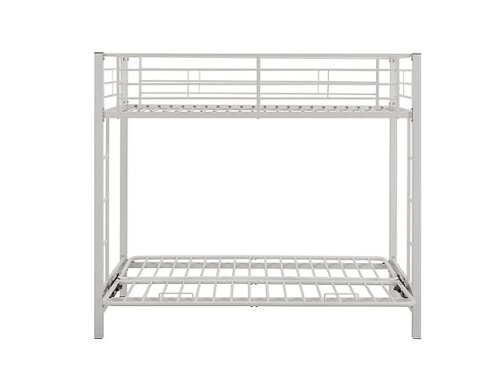 Walker Edison - Premium Metal Twin over Futon Bunk Bed - White-Front_Standard 