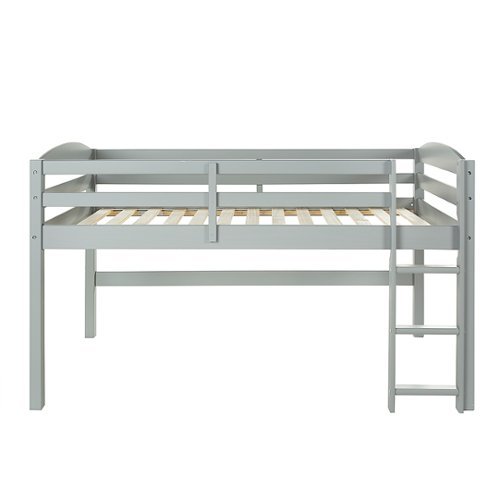 Walker Edison - Solid Wood Low Loft Twin Bed - Grey