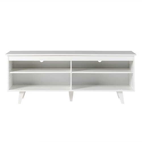 Walker Edison - Simple Contemporary TV Stand for TVs up to 65" - White