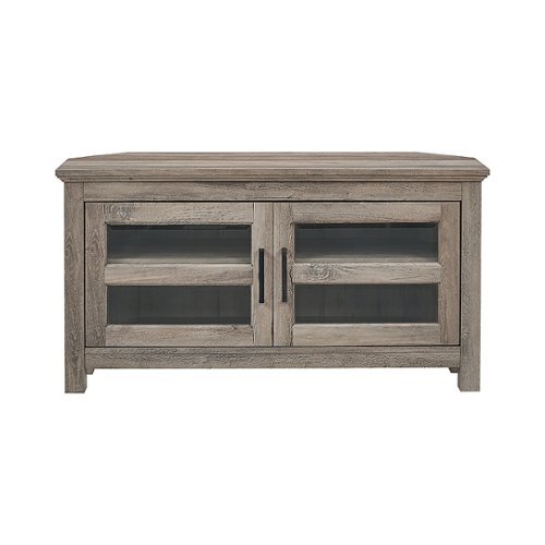 Walker Edison - Transitional Modern Farmhouse Wood Corner TV Stand for TVs up to 50" - Grey Wash
