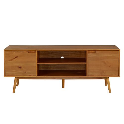 Modern 2 Door Solid Wood TV Stand for TVs up to 80”-Front_Standard 