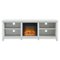 Walker Edison - Open Storage Fireplace TV Stand for Most TVs Up to 85" - Brushed White-Front_Standard 